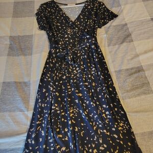 Kaileigh Black Dress with Gold Accents